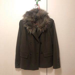 Club Monaco Lined Jacket with Fur Collar
